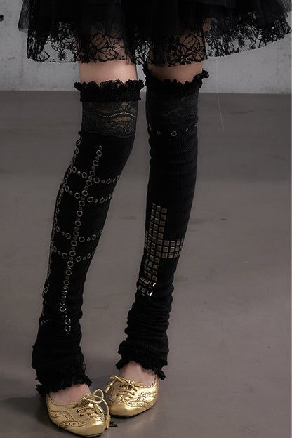 Stretchy Stacked Lace Leg Warmers