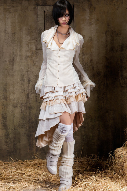 Layered Collar Chiffon Shirt