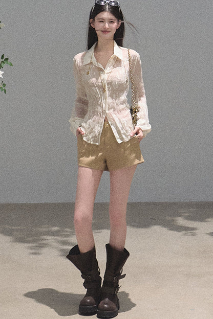 Floral Burnout Long Sleeve Shirt
