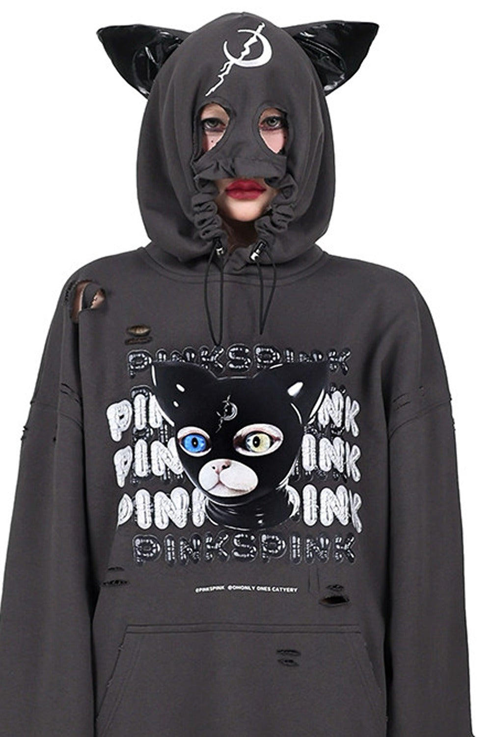 Cat Ear Ripped Hooded Hoodie