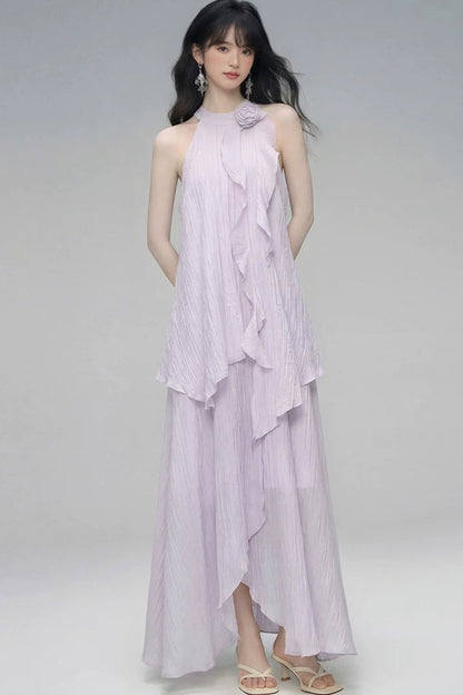 Misty Rose Halter Dress
