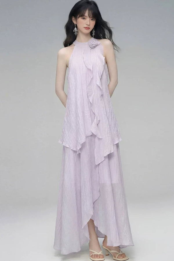 Misty Rose Halter Dress