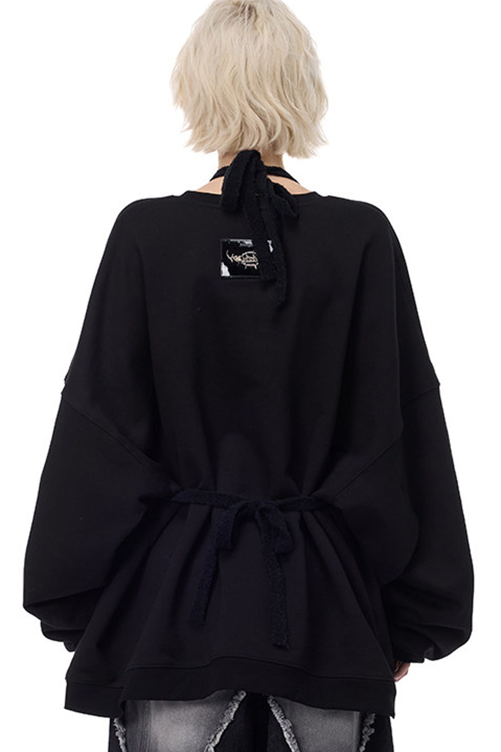 Punk Patchwork Knitted Hooded Sweater Dress