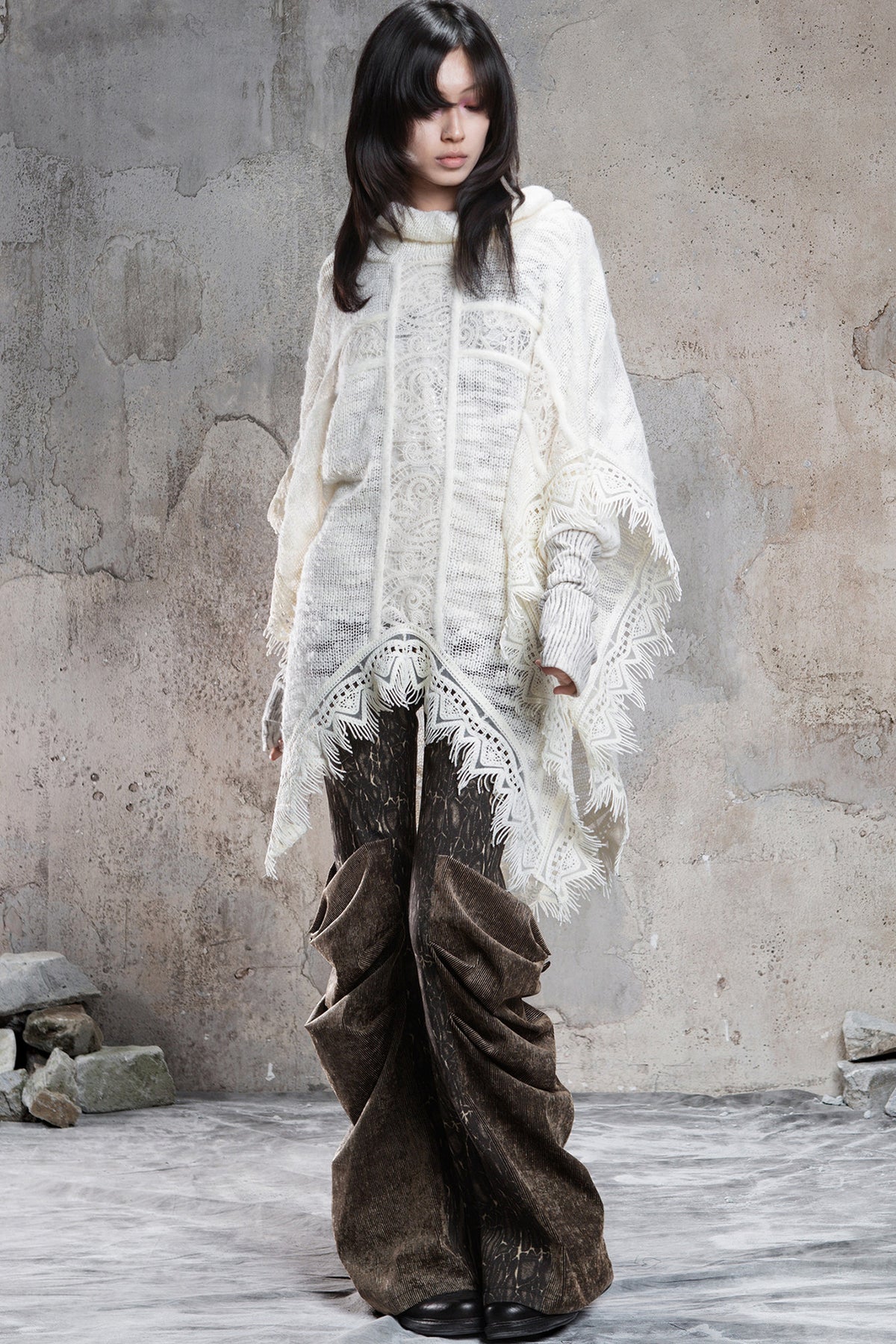 Punk Tassel Knit Cape
