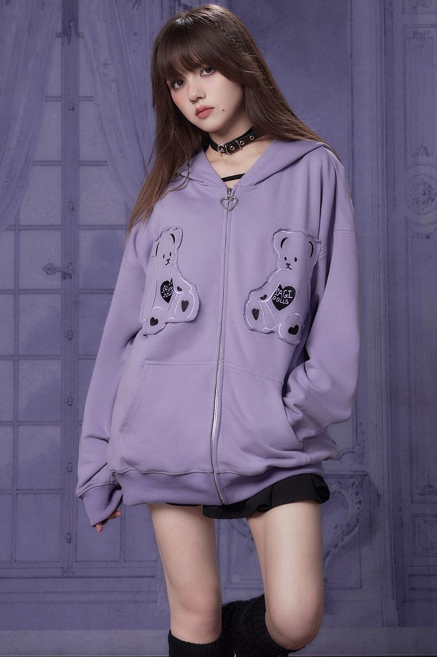 Purple Bear Hooded Sweatshirt