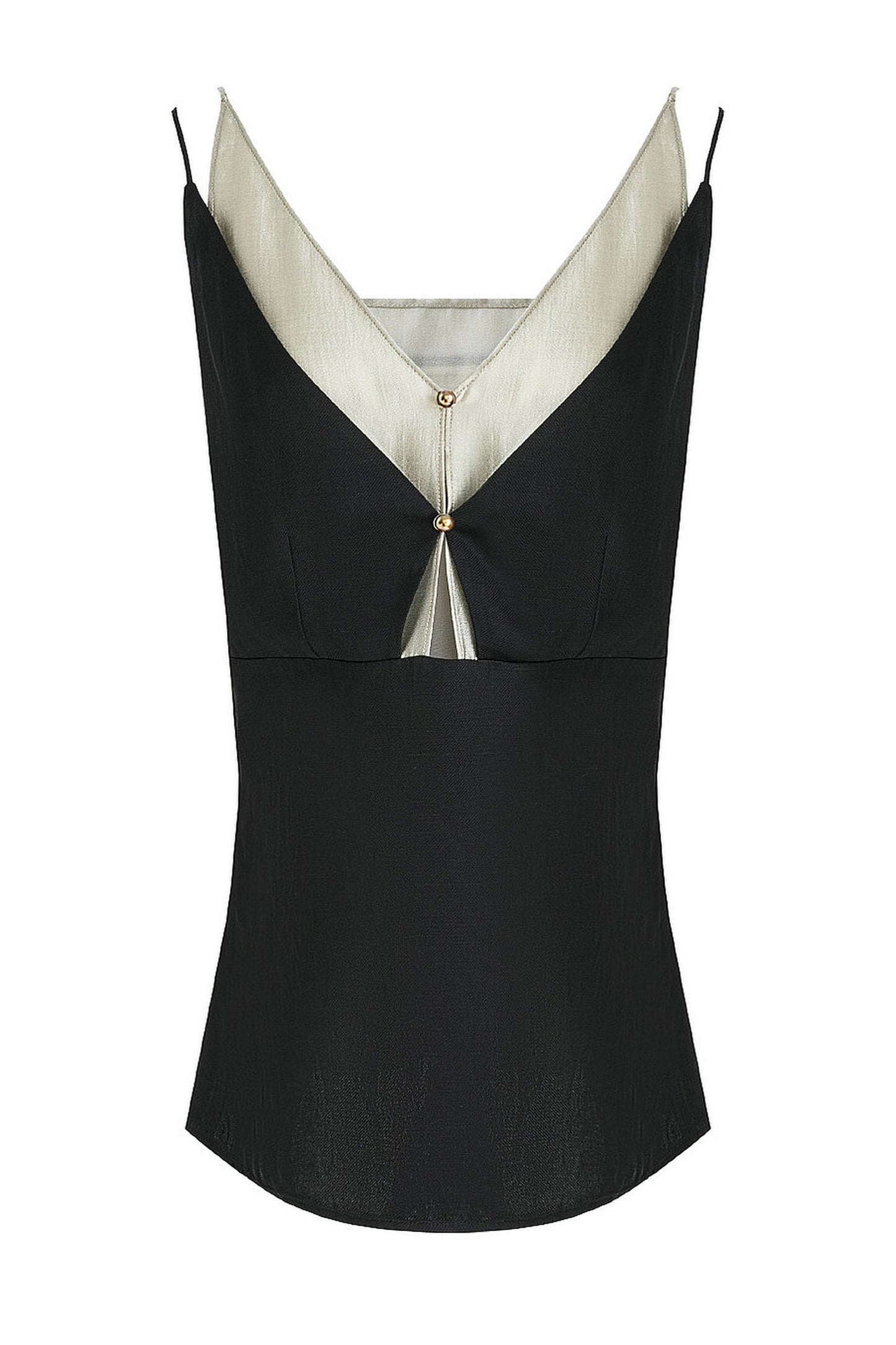 French V-Neck Color-Block Top