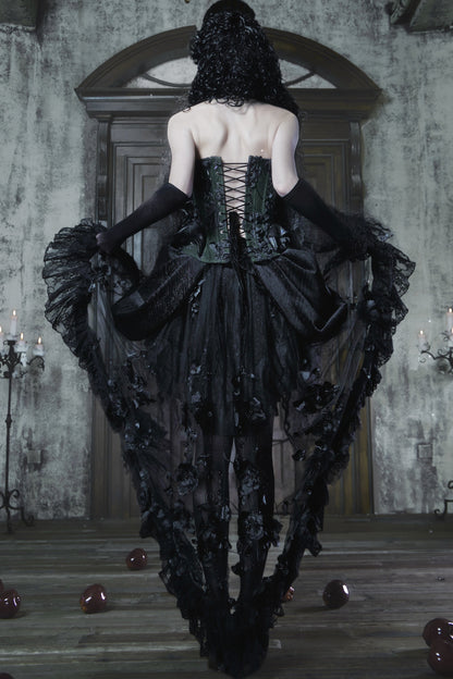 Gothic Embroidered Velvet Tail Skirt