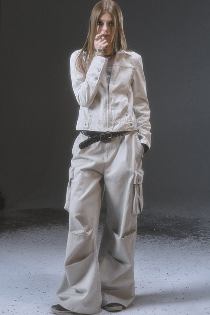 Punk Washed White Jacket