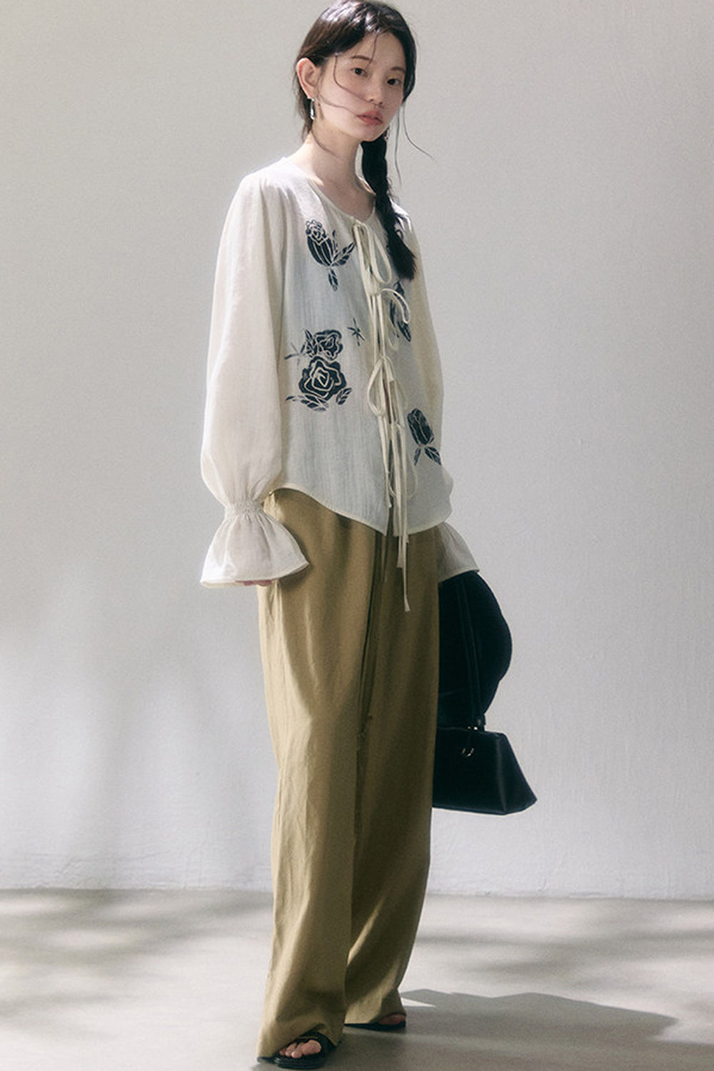 Linen Blend Air Wide-Leg Trousers