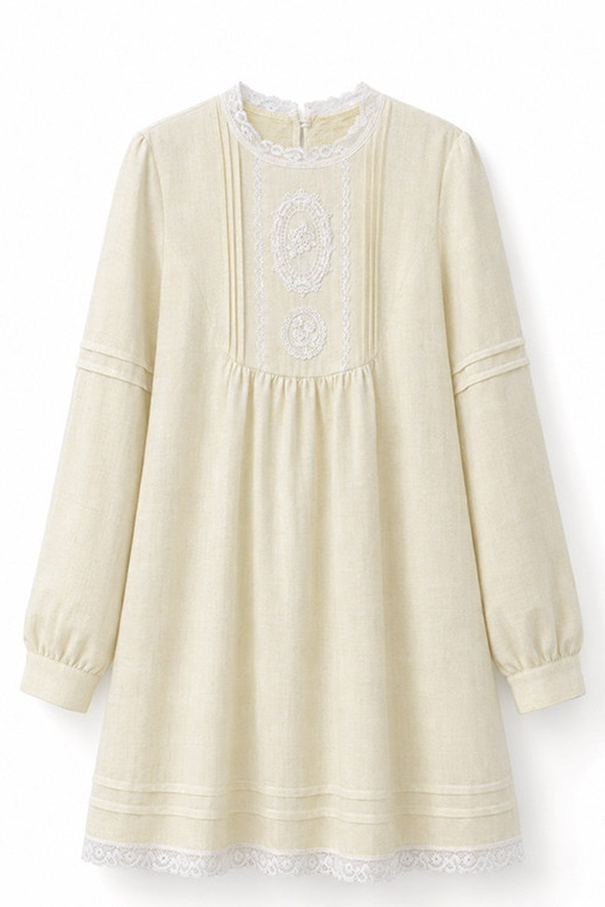 Tencel Linen Lace Applique Doll Dress