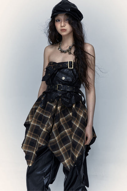 Dark Punk Patchwork Skirt