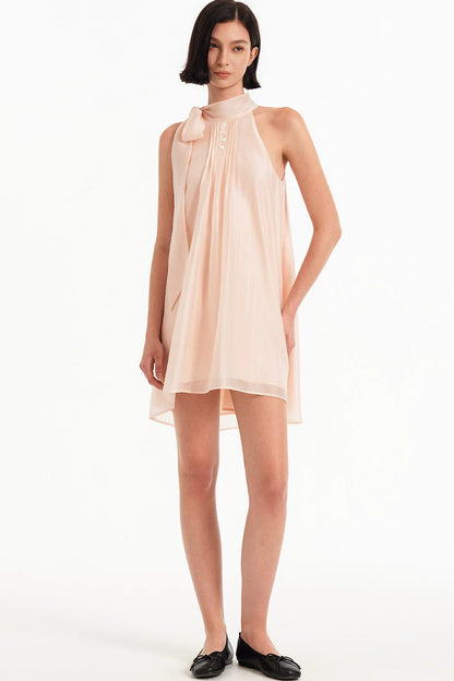 Tencel Halter Ribbon Dress