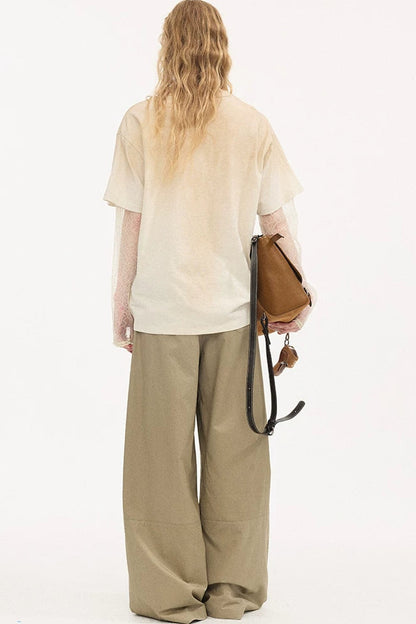 Vintage Distressed Layered Beige Tee