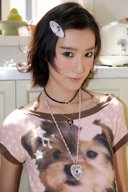 Puppy Polka Dot Retro Top