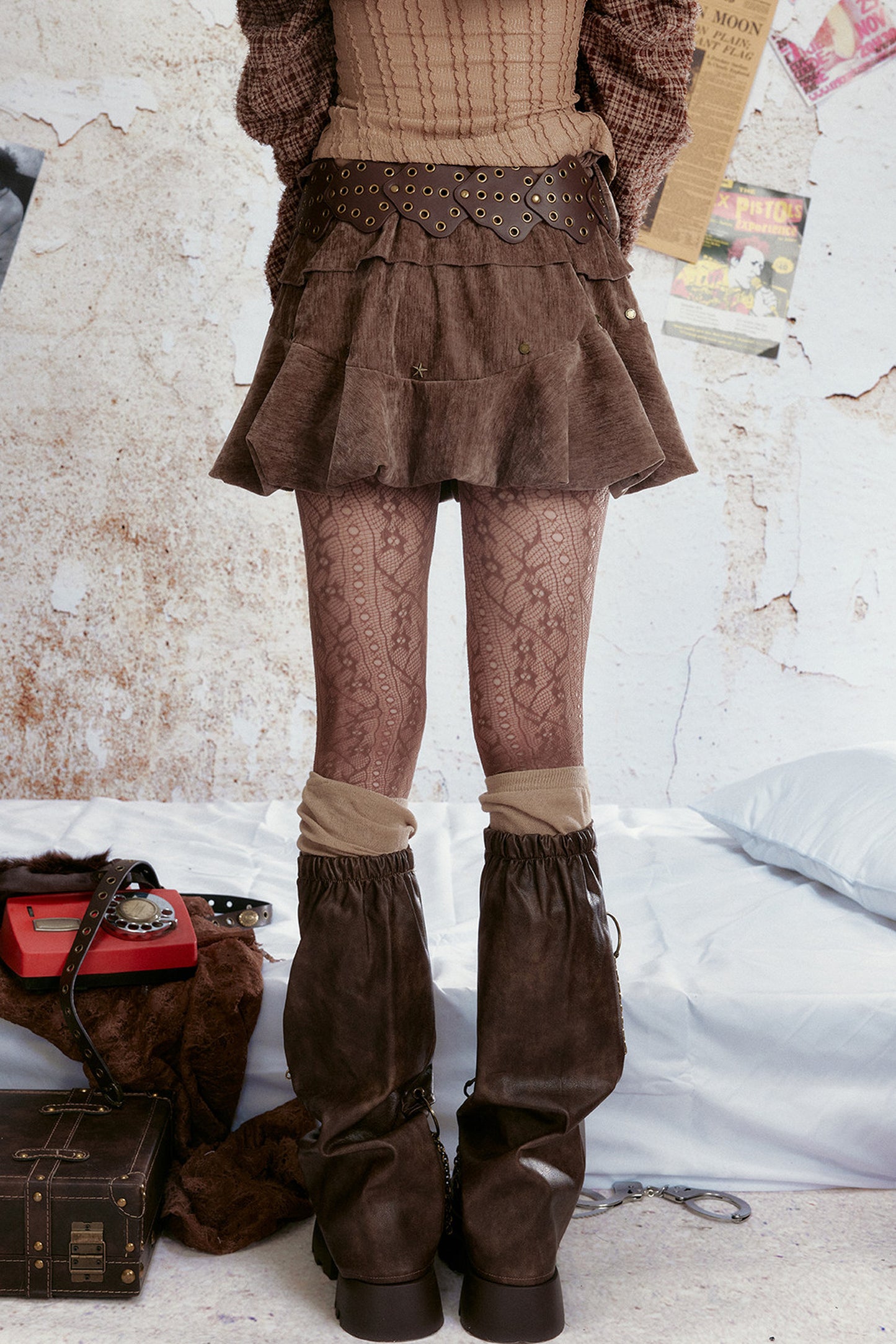 Velvet Retro Tiered Skirt