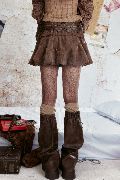 Velvet Retro Tiered Skirt