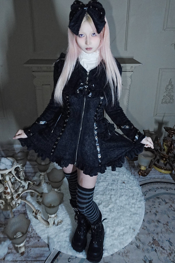 Cat Ear Hooded Plush Dress