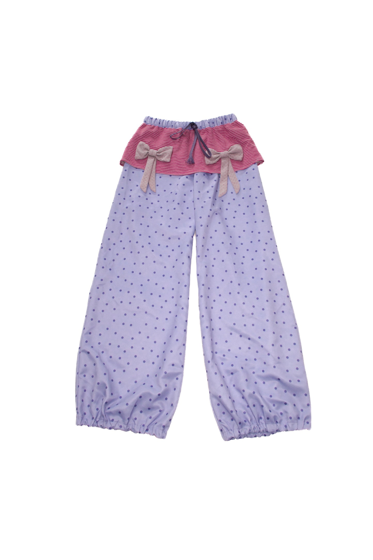 Striped Bow Patchwork Pants