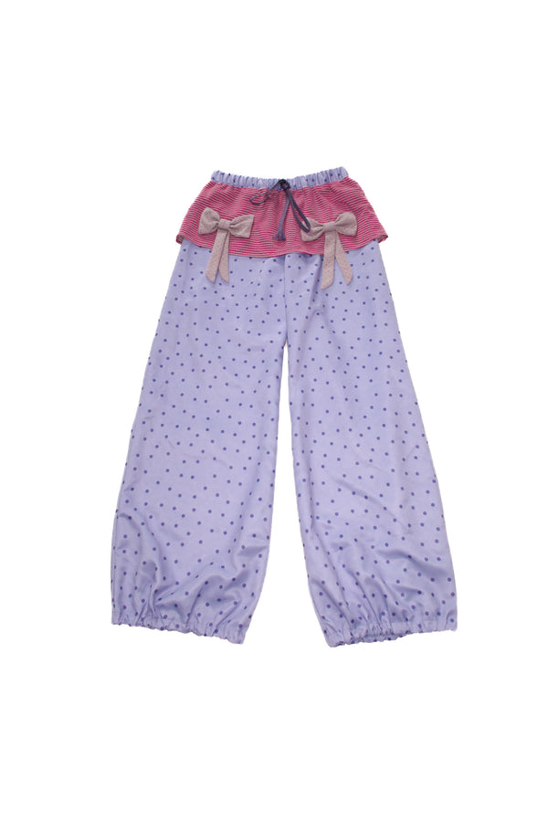 Striped Bow Patchwork Pants