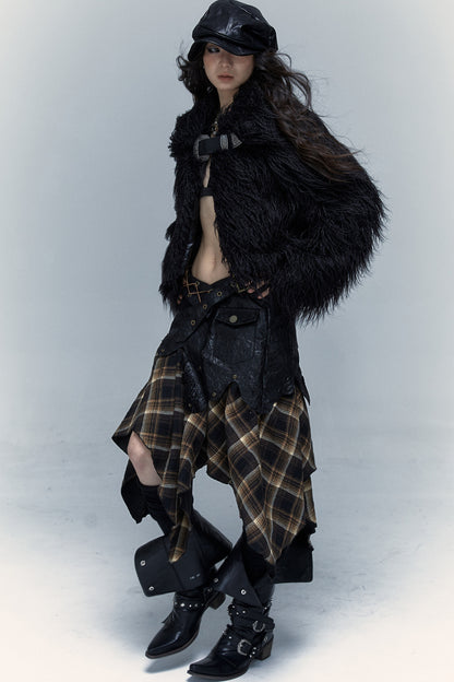 Dark Punk Patchwork Skirt