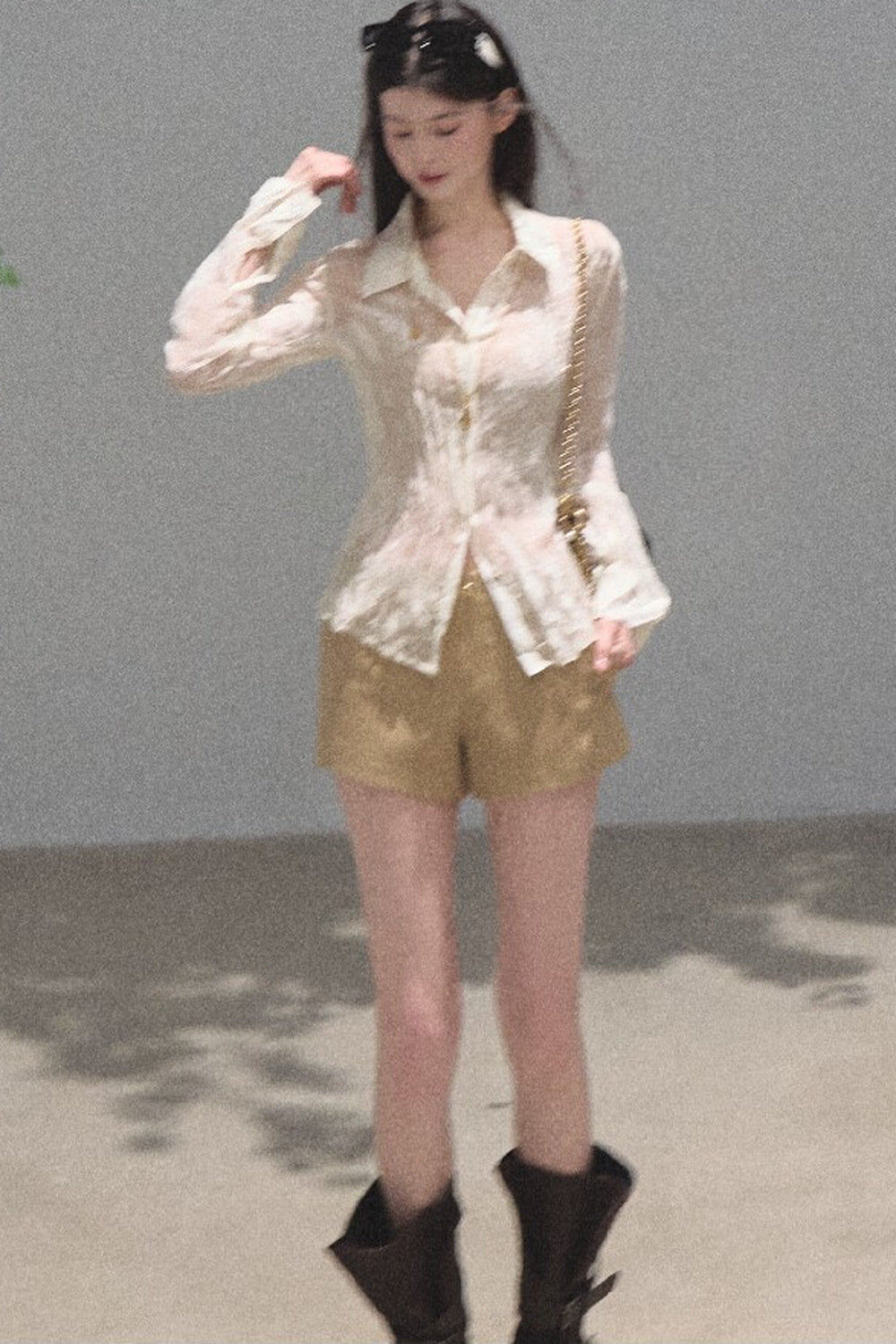 Floral Burnout Long Sleeve Shirt