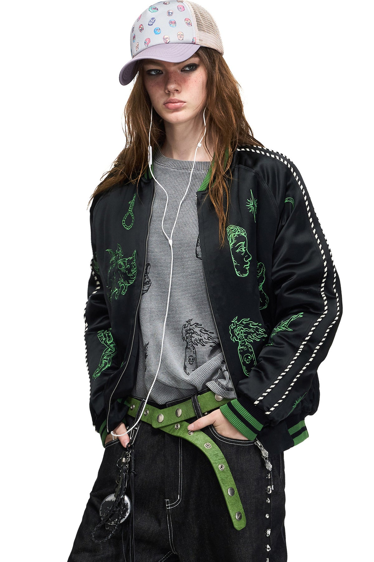 Street Style Vintage Portrait Print Jacket