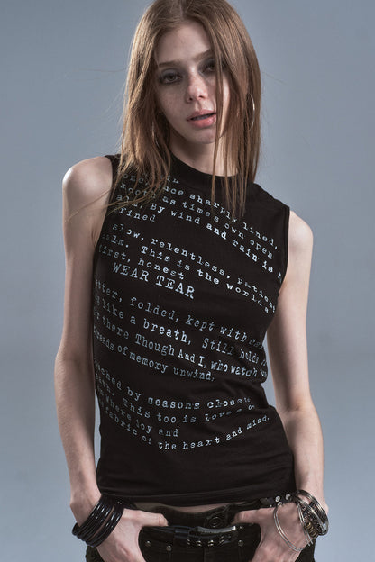 Twisted Letter Print Vest