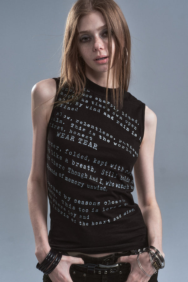 Twisted Letter Print Vest