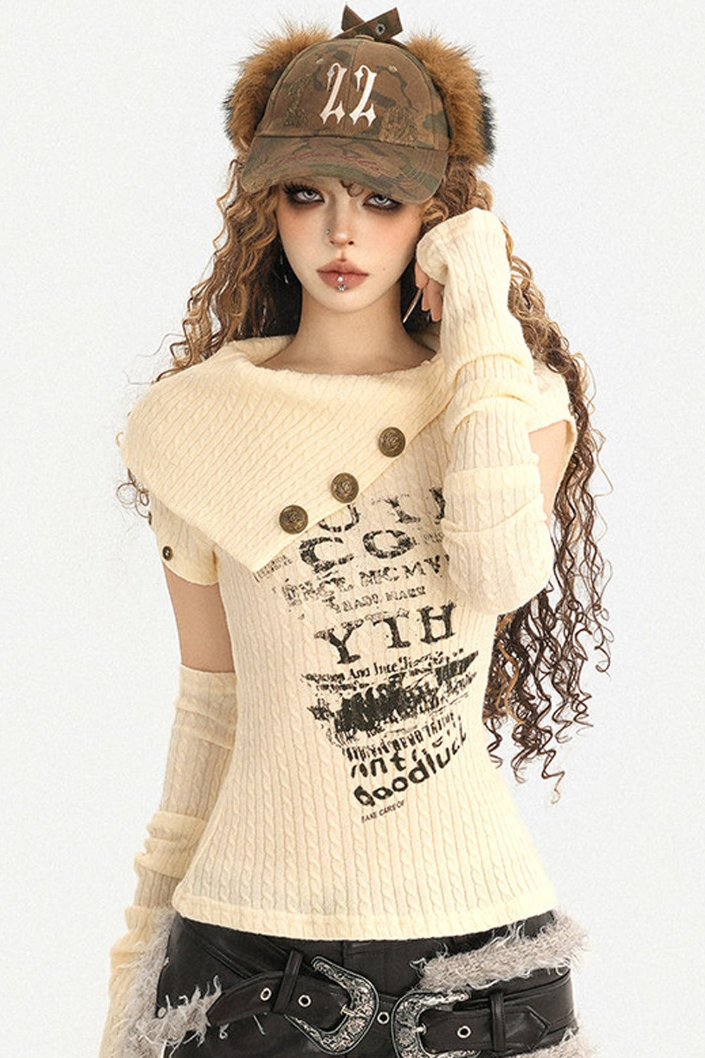 Top in maglia Milk-Cool Molly con collo a mezza altezza