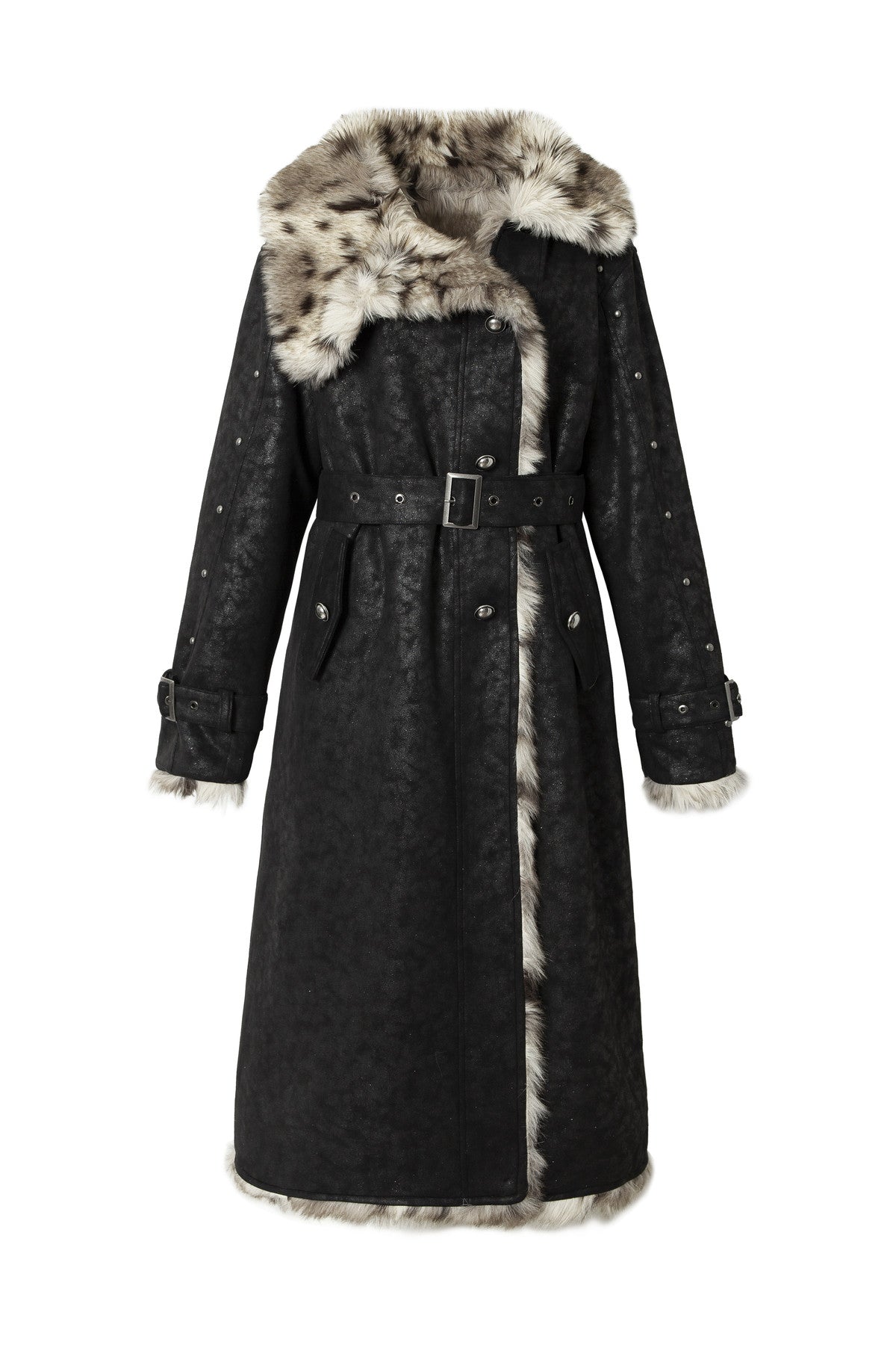 Reversible Suede Leopard Fur Coat