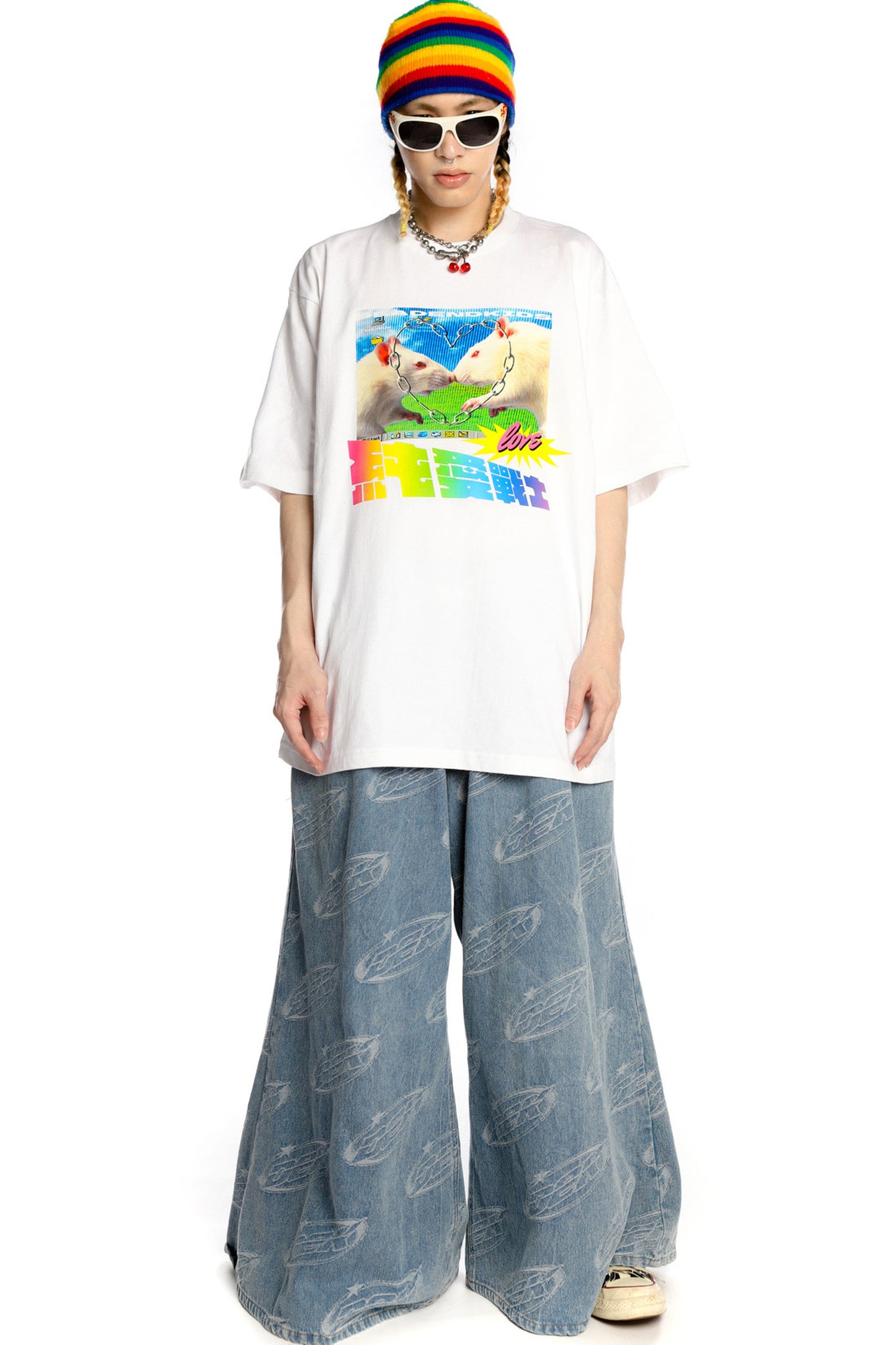 Pure Love Warrior lockere Subkultur-Bluse