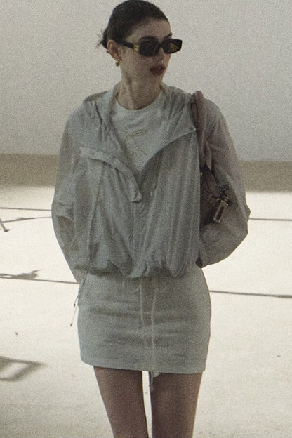 Bright Clouds Linen Skirt