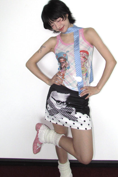 Cat Star Polka Dot Skirt