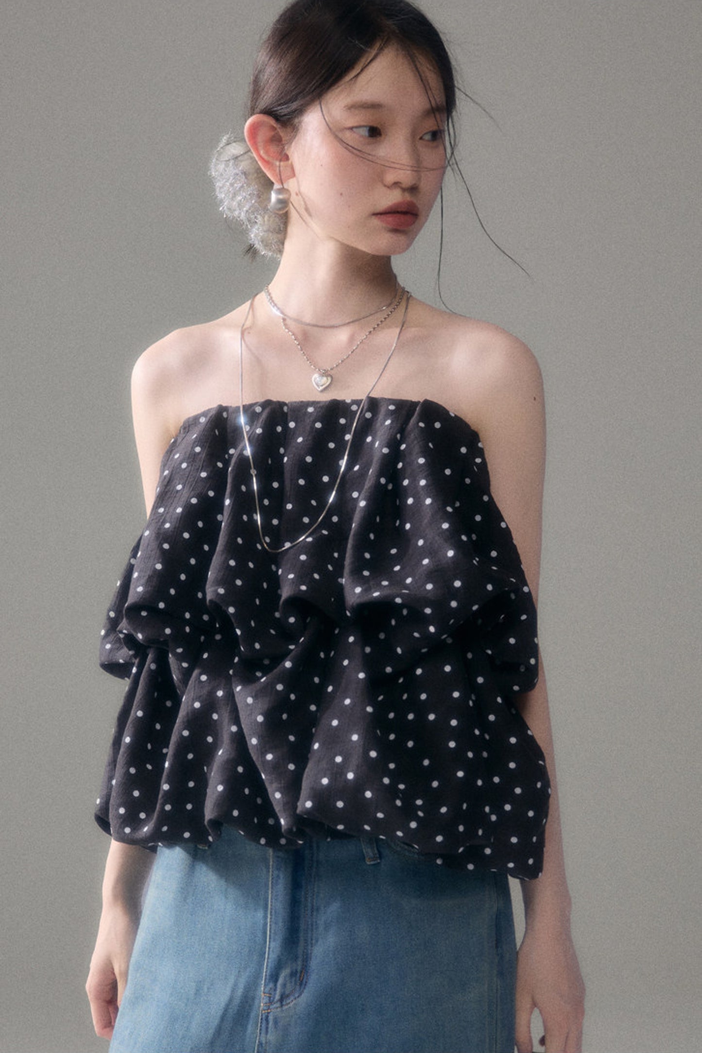 Retro Polka Dot Ruffle Cake Skirt