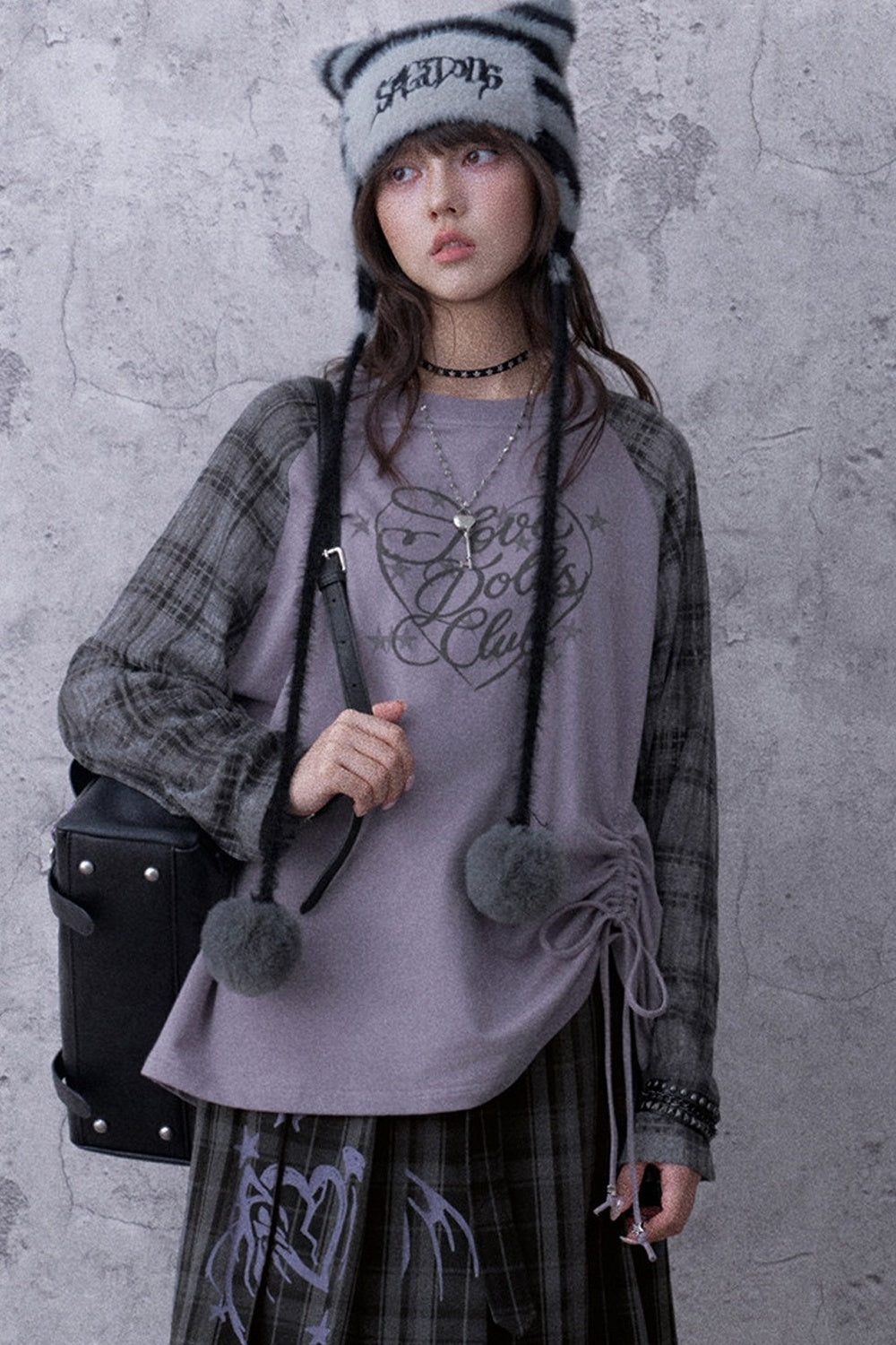 Graffiti Double Waist Pleated Skirt