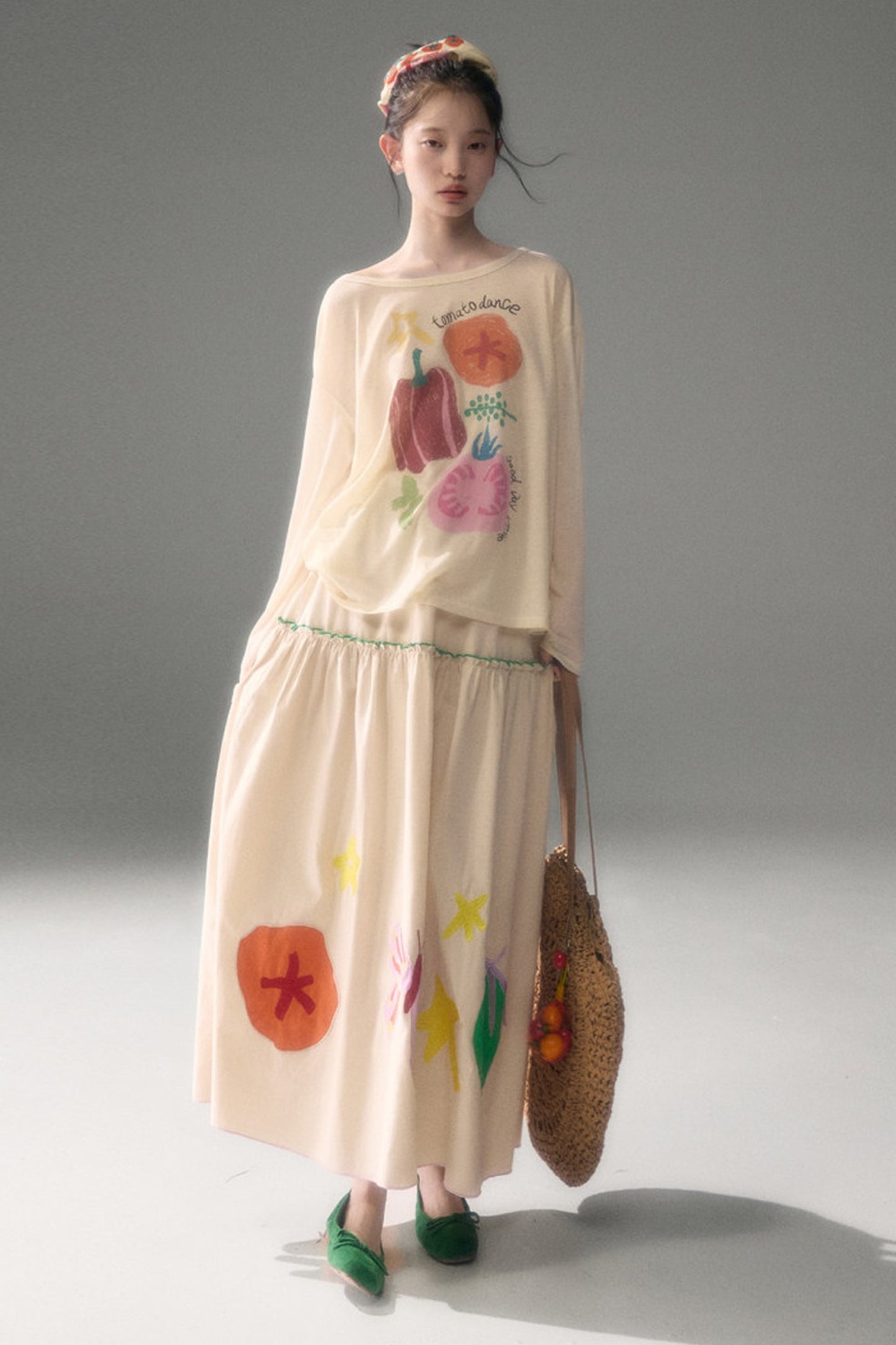 Tencel Butterfly Embroidered Skirt