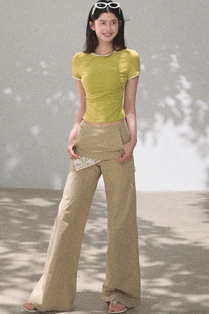 Color-Block Embroidered Summer Top