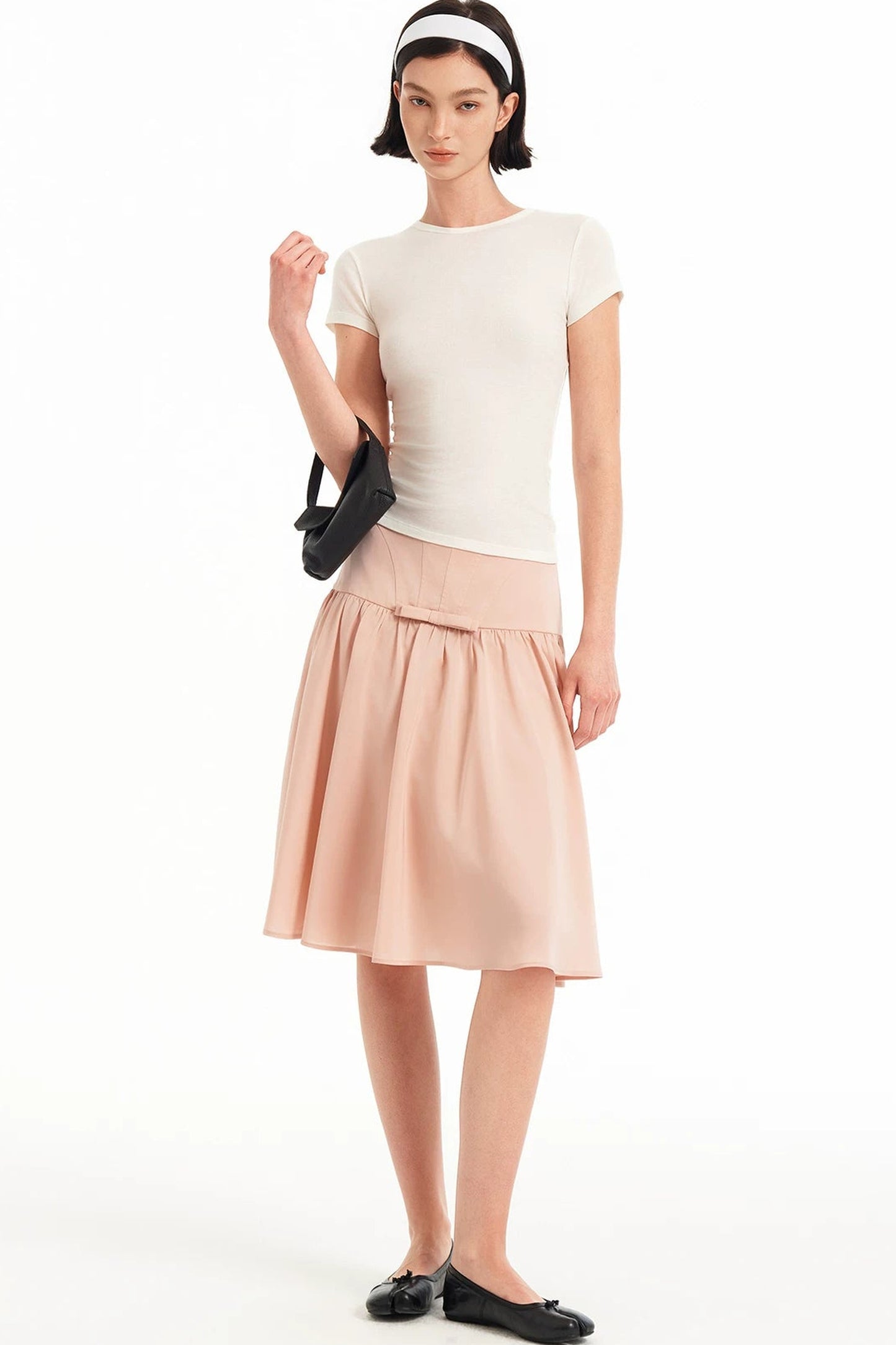 Acetate Fishbone Pleated Skirt