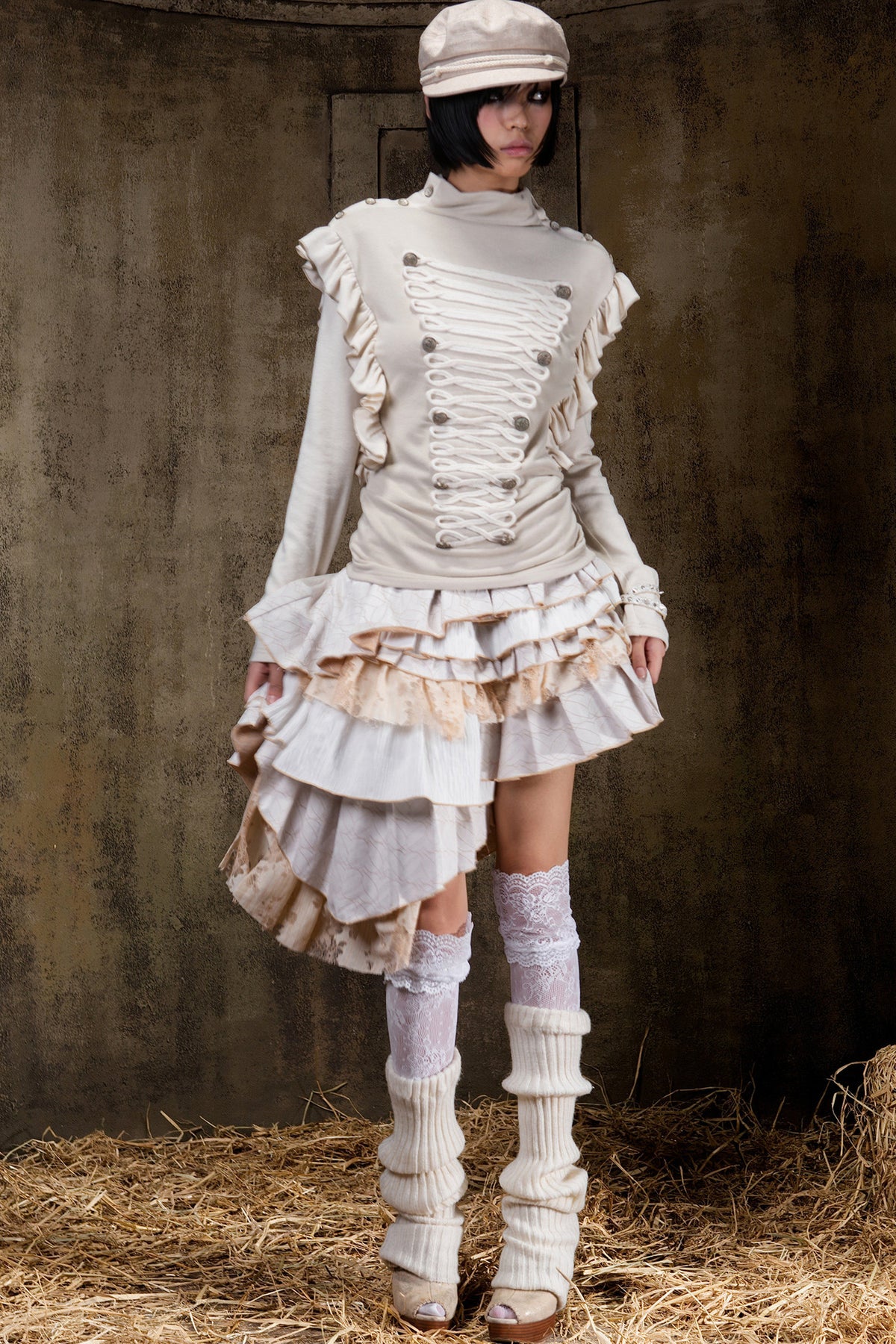Irregular Elastic Multi-Layered Skirt