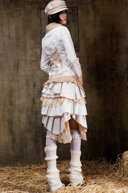 Irregular Elastic Multi-Layered Skirt