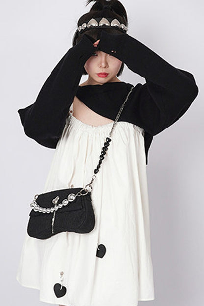 Pearl Pleated Crossbody Bag