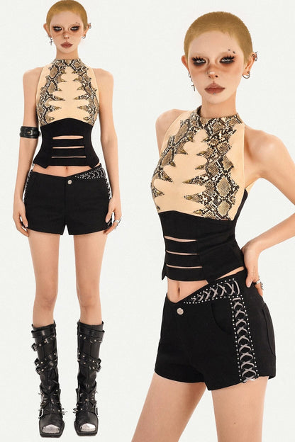 Retro Snake Print Tank Top