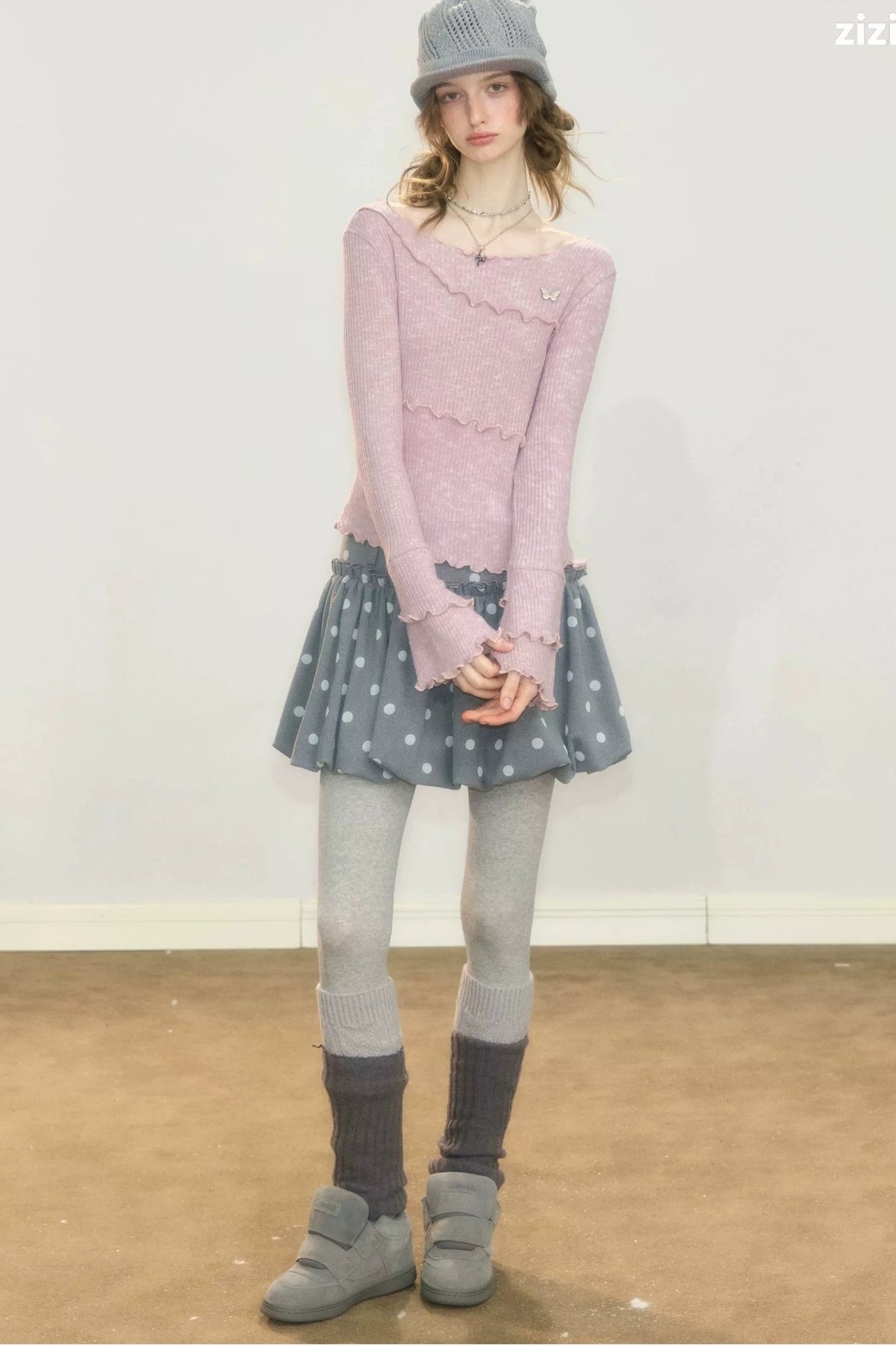 Pink Bell Sleeve Knit Top