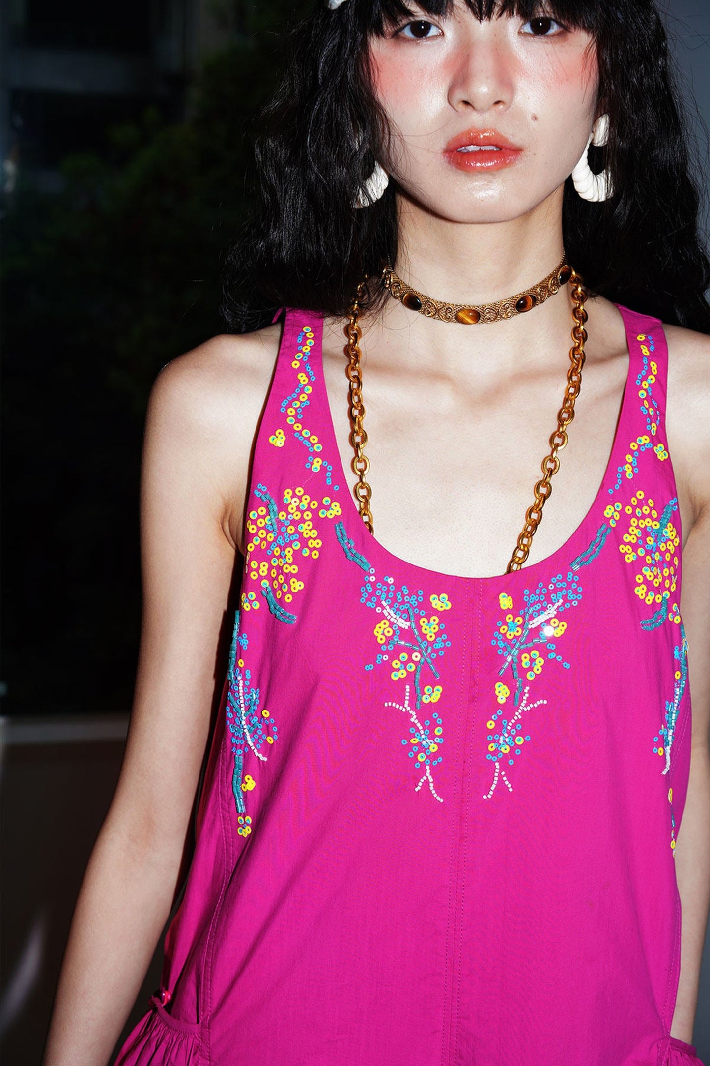 Heavy Beaded Cotton Dress