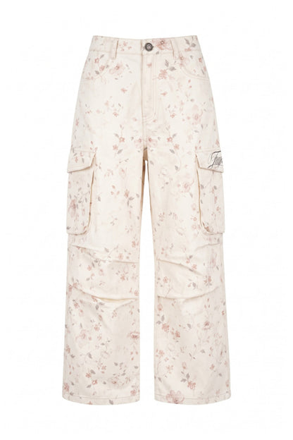 Low Waist Floral Cargo Pants