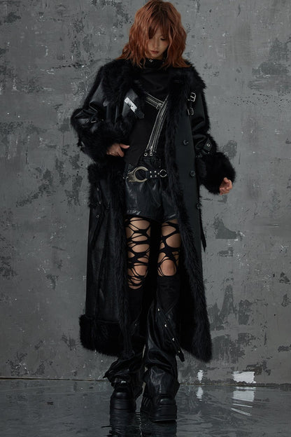 Dark Punk Heavy Industry Faux Fur Coat