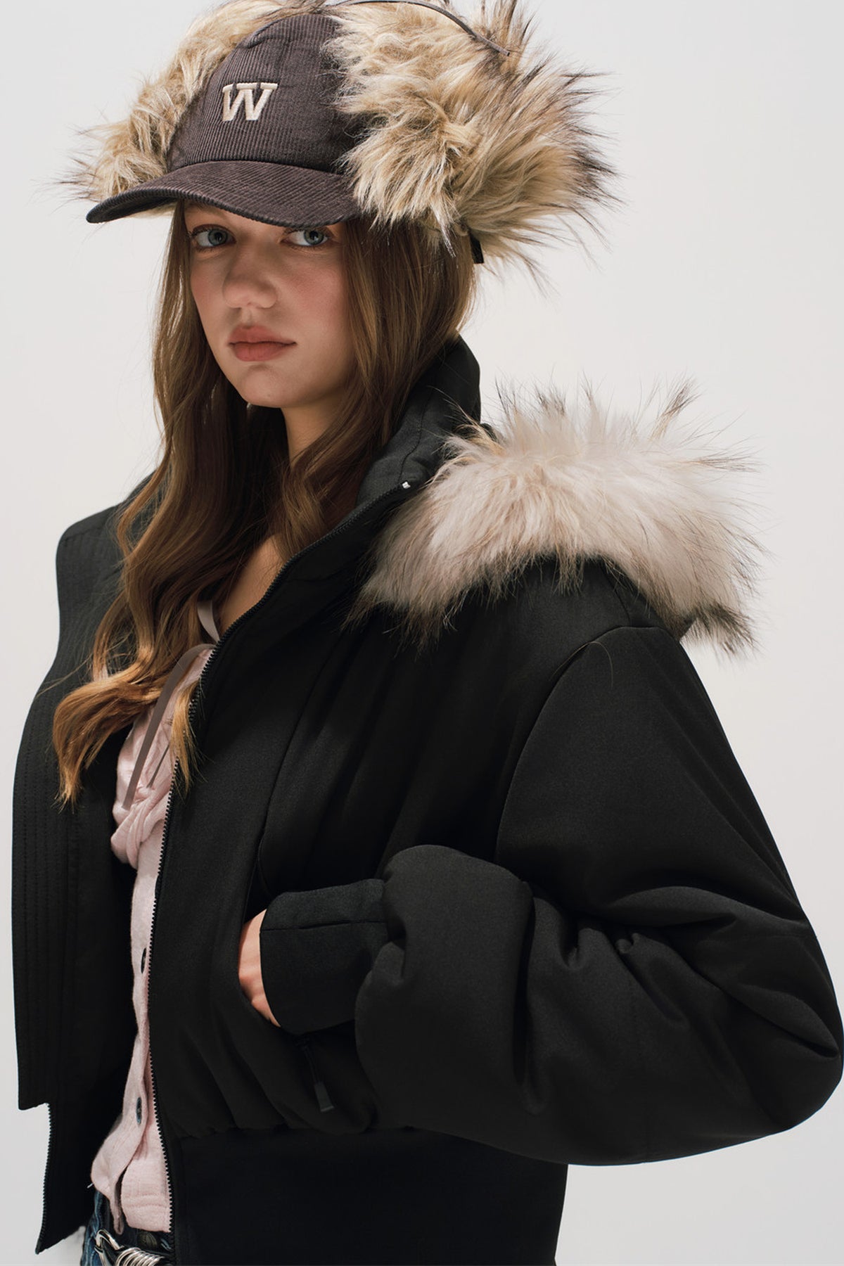Black Winter Cotton Coat
