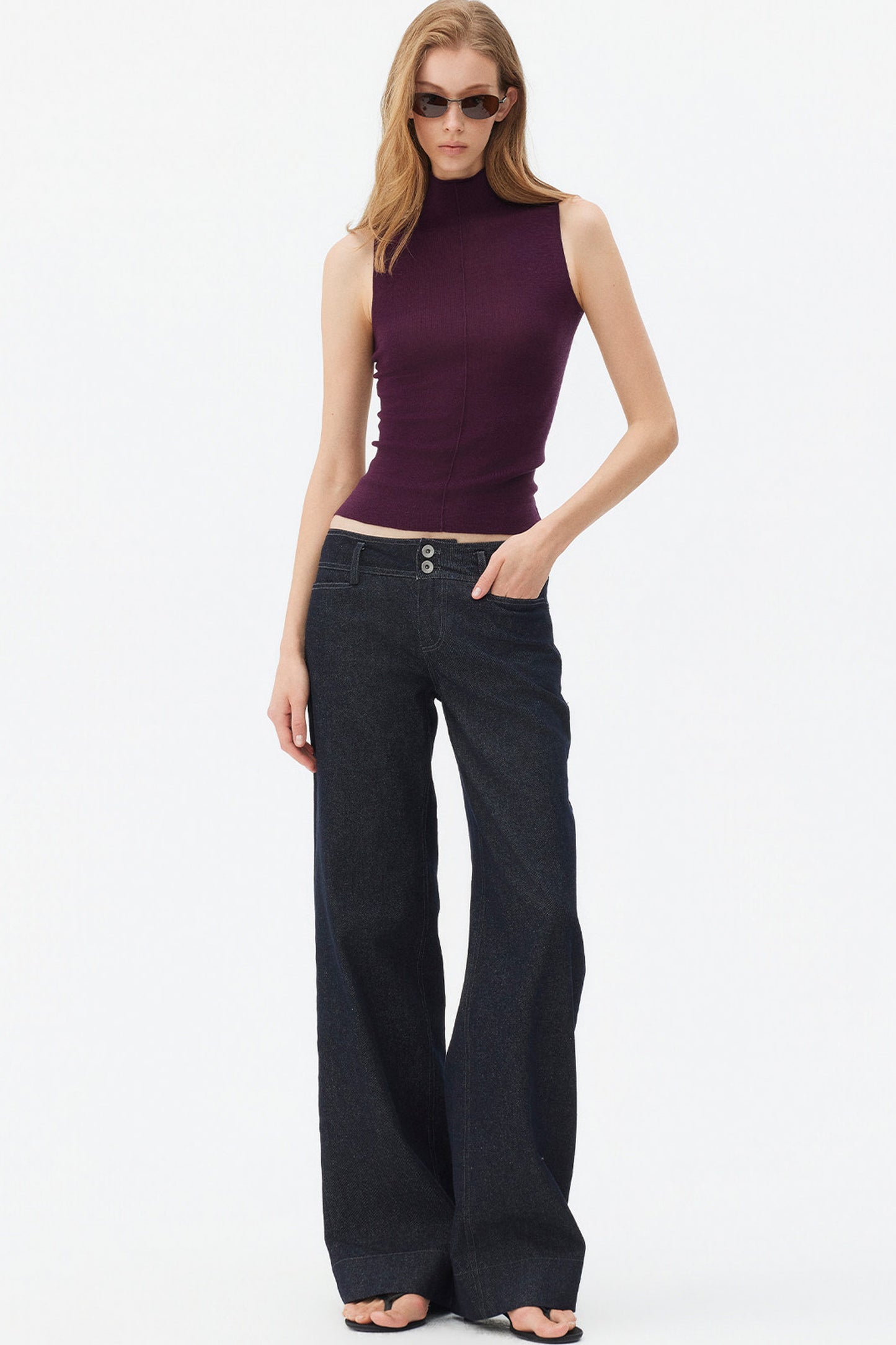 Superfine Merino Wool Seamless Turtleneck Vest