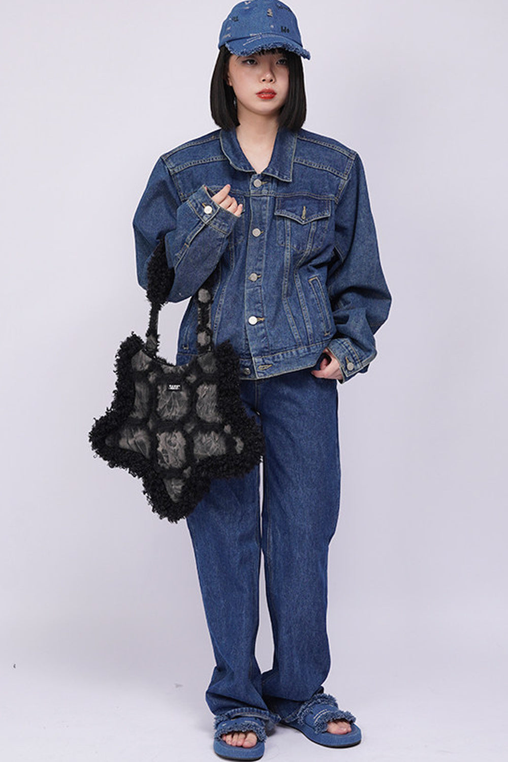 Borsa sottobraccio rétro in denim