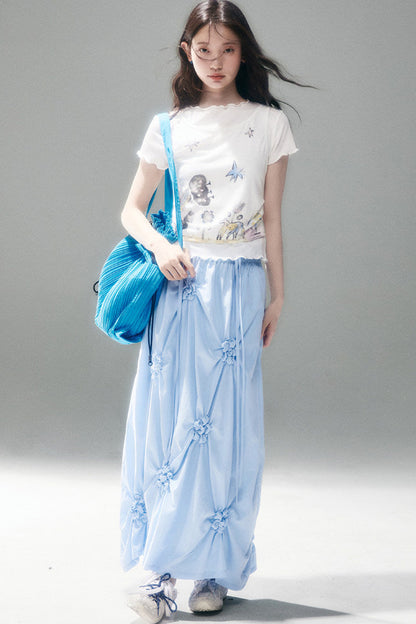 Marigold Pleated Flower Dress